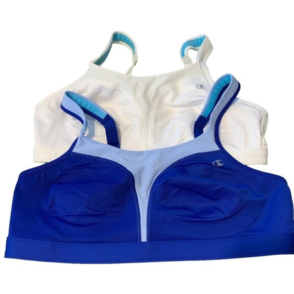 Champion Other - Champion Authentic Athleticwear Blue & White Wireless Sports Bra Size 38C Lot 2